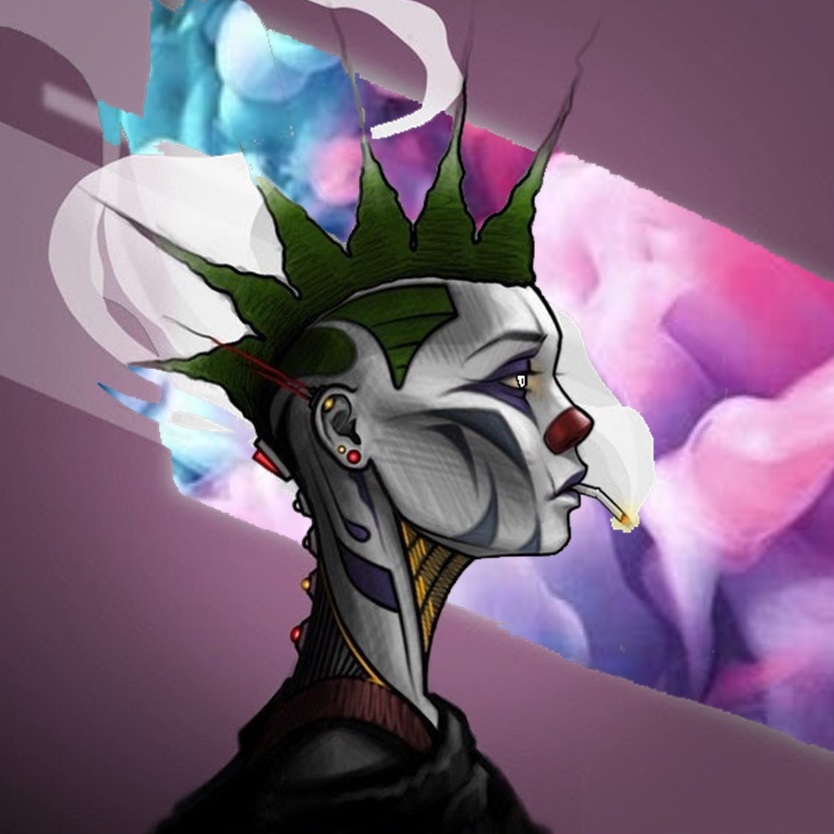 Dimond riding a blue body art