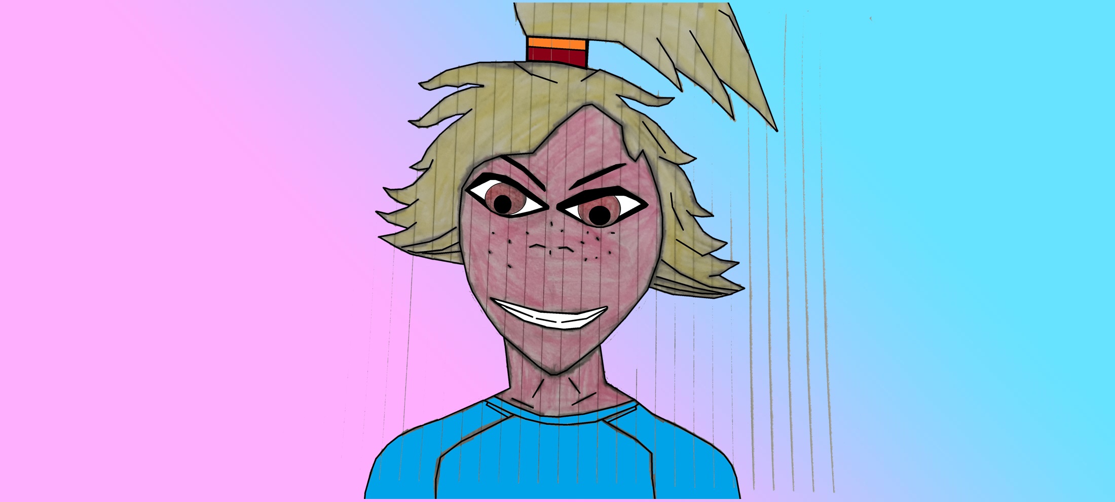 Dimond riding a blue body art