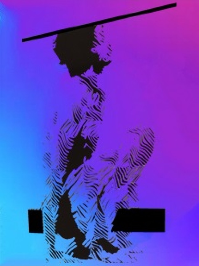 Dimond riding a blue body art