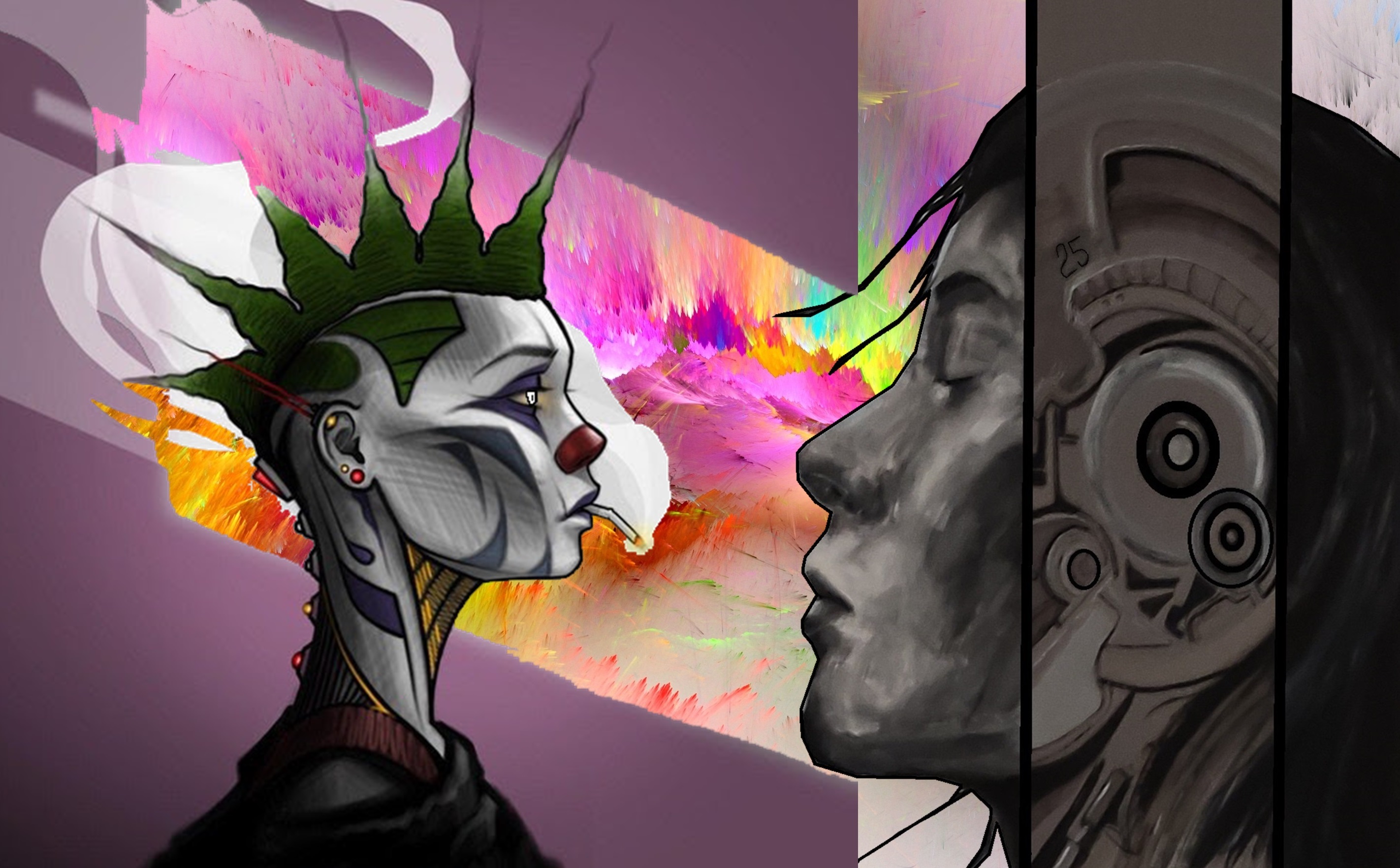 Dimond riding a blue body art